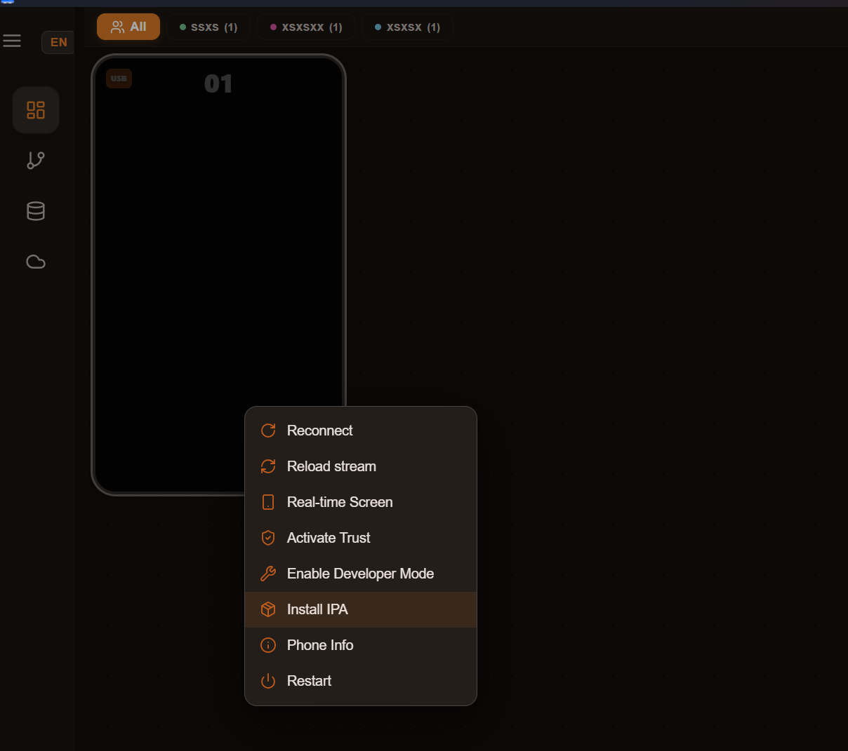 Install IPA context menu